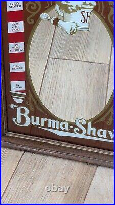 Vintage Burma Shave Barber Shop Wood Frame Mirror Advertising Sign 15 X 21