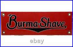 Vintage Burma Shave Porcelain Sign Gas Oil Shaving Cream Gillette Mach 3 Razor