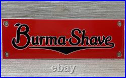 Vintage Burma Shave Porcelain Sign Gas Oil Shaving Cream Gillette Mach 3 Razor