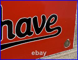 Vintage Burma Shave Porcelain Sign Gas Oil Shaving Cream Gillette Mach 3 Razor