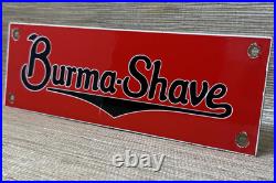 Vintage Burma Shave Porcelain Sign Gas Oil Shaving Cream Gillette Mach 3 Razor