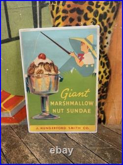 Vintage C. 1930 J Hungerford Smith Giant Marshmallow Nut Sundae Sign Ice Cream