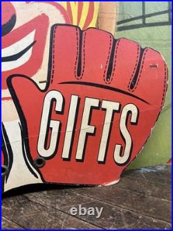 Vintage C. 1940 Gifts Store Display Clown Sign Carnival Circus Gas Grocery Store