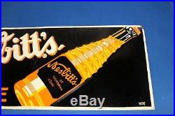 Vintage C. 1946 Nesbitt's Orange Soda Pop Bottle Tin Metal Sign Rare