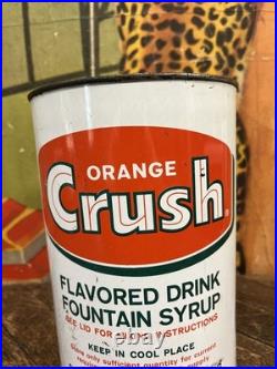 Vintage C. 1960 Orange Crush One Gallon Syrup Can Sign Coca Cola 7up Pepsi Dp