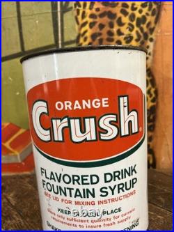 Vintage C. 1960 Orange Crush One Gallon Syrup Can Sign Coca Cola 7up Pepsi Dp
