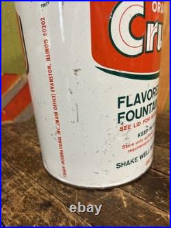 Vintage C. 1960 Orange Crush One Gallon Syrup Can Sign Coca Cola 7up Pepsi Dp