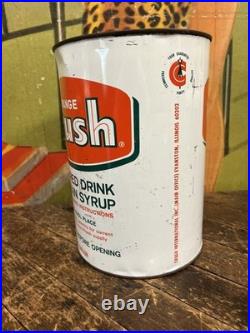 Vintage C. 1960 Orange Crush One Gallon Syrup Can Sign Coca Cola 7up Pepsi Dp