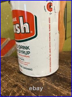 Vintage C. 1960 Orange Crush One Gallon Syrup Can Sign Coca Cola 7up Pepsi Dp