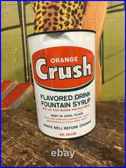 Vintage C. 1960 Orange Crush One Gallon Syrup Can Sign Coca Cola 7up Pepsi Dp