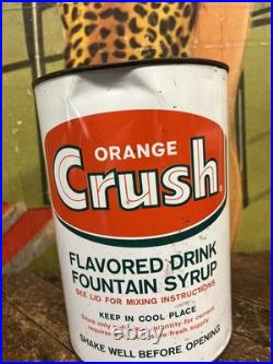 Vintage C. 1960 Orange Crush One Gallon Syrup Can Sign Coca Cola 7up Pepsi Dp