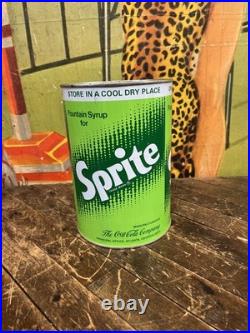 Vintage C. 1970 Sprite One Gallon Syrup Can Sign Coca Cola 7up Pepsi Dr Pepper