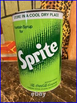 Vintage C. 1970 Sprite One Gallon Syrup Can Sign Coca Cola 7up Pepsi Dr Pepper