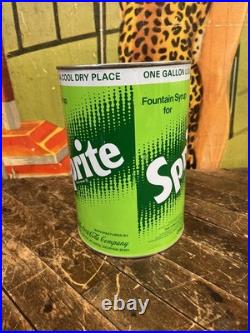 Vintage C. 1970 Sprite One Gallon Syrup Can Sign Coca Cola 7up Pepsi Dr Pepper