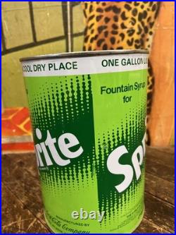 Vintage C. 1970 Sprite One Gallon Syrup Can Sign Coca Cola 7up Pepsi Dr Pepper