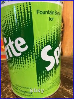 Vintage C. 1970 Sprite One Gallon Syrup Can Sign Coca Cola 7up Pepsi Dr Pepper