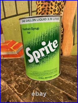 Vintage C. 1970 Sprite One Gallon Syrup Can Sign Coca Cola 7up Pepsi Dr Pepper