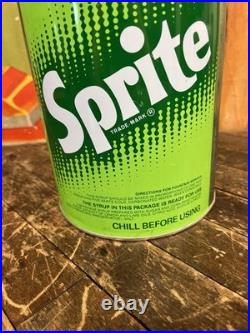 Vintage C. 1970 Sprite One Gallon Syrup Can Sign Coca Cola 7up Pepsi Dr Pepper