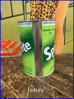 Vintage C. 1970 Sprite One Gallon Syrup Can Sign Coca Cola 7up Pepsi Dr Pepper