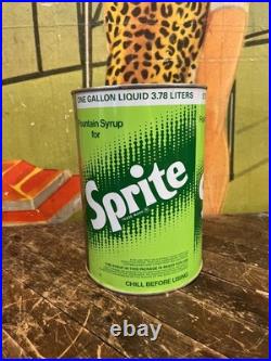 Vintage C. 1970 Sprite One Gallon Syrup Can Sign Coca Cola 7up Pepsi Dr Pepper