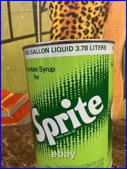 Vintage C. 1970 Sprite One Gallon Syrup Can Sign Coca Cola 7up Pepsi Dr Pepper