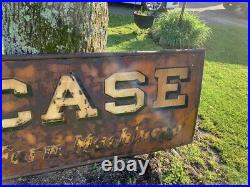 Vintage CASE Farm Machinery Sign 1920-30's Eagle GAS OIL SODA COLA Patina 72x30