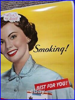 Vintage CHESTERFIELD Cigarettes Store Advertising Sign Lithograph Poster