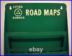 Vintage CITIES SERVICE Motor Oil Gas Station Advertising Map Holder Rack Display