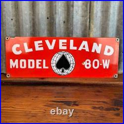 Vintage CLEVELAND Metal SIGN Advertising Machinery Excavator Gas & Oil