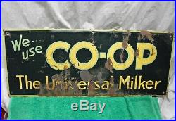 Vintage CO-OP Universal Milker tin dairy farm sign CO-OP feed farm sign milk cow