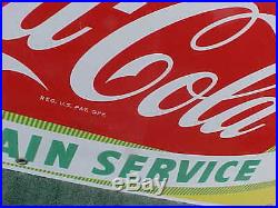Vintage COCA COLA Porcelain Drink Fountain Service Sign C1940s-50s 28 X 12