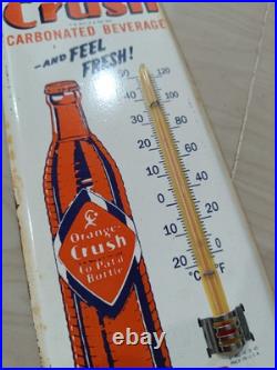 Vintage CRUSH crushy Carbonated Thermometer Tin merchandise 1950 No Porcelain Vintage CRUSH crushy Carbonated Thermometer Tin merchandise 1950 No Porcelain
