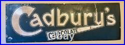 Vintage Cadbury Chocolate Advertising Steel & Enamel Sign Large 5' x 20 1940s