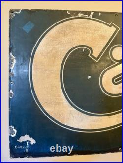 Vintage Cadbury Chocolate Advertising Steel & Enamel Sign Large 5' x 20 1940s