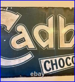 Vintage Cadbury Chocolate Advertising Steel & Enamel Sign Large 5' x 20 1940s