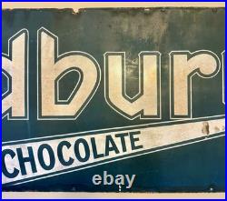 Vintage Cadbury Chocolate Advertising Steel & Enamel Sign Large 5' x 20 1940s