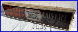 Vintage Calvert Whiskey Advertising Sign Electric Light 49 long! The soft