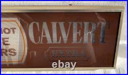 Vintage Calvert Whiskey Advertising Sign Electric Light 49 long! The soft
