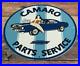 Vintage-Camaro-Porcelain-Metal-Chevrolet-Gas-Parts-Service-Station-Ad-Sign-01-yrv