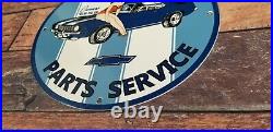 Vintage Camaro Porcelain & Metal Chevrolet Gas Parts Service Station Ad Sign