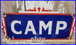 Vintage Camp Porcelain Sign Old Adirondacks Cabin Park Ranger Lake Lodge Cottage Vintage Camp Porcelain Sign Old Adirondacks Cabin Park Ranger Lake Lodge Cottage