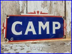 Vintage Camp Porcelain Sign Old Adirondacks Cabin Park Ranger Lake Lodge Cottage Vintage Camp Porcelain Sign Old Adirondacks Cabin Park Ranger Lake Lodge Cottage