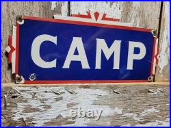 Vintage Camp Porcelain Sign Old Adirondacks Cabin Park Ranger Lake Lodge Cottage Vintage Camp Porcelain Sign Old Adirondacks Cabin Park Ranger Lake Lodge Cottage