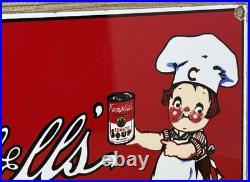 Vintage Campbell's Soup Porcelain Sign Cracker Gas Station Grocery Store Oil