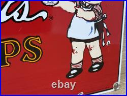 Vintage Campbell's Soup Porcelain Sign Cracker Gas Station Grocery Store Oil