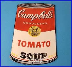 Vintage Campbells Soup Sign Tomato Can Piggly Store Gas Pump Porcelain Sign