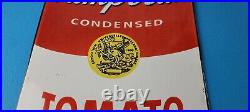 Vintage Campbells Soup Sign Tomato Can Piggly Store Gas Pump Porcelain Sign