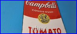 Vintage Campbells Soup Sign Tomato Can Piggly Store Gas Pump Porcelain Sign