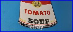 Vintage Campbells Soup Sign Tomato Can Piggly Store Gas Pump Porcelain Sign