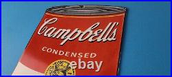 Vintage Campbells Soup Sign Tomato Can Piggly Store Gas Pump Porcelain Sign